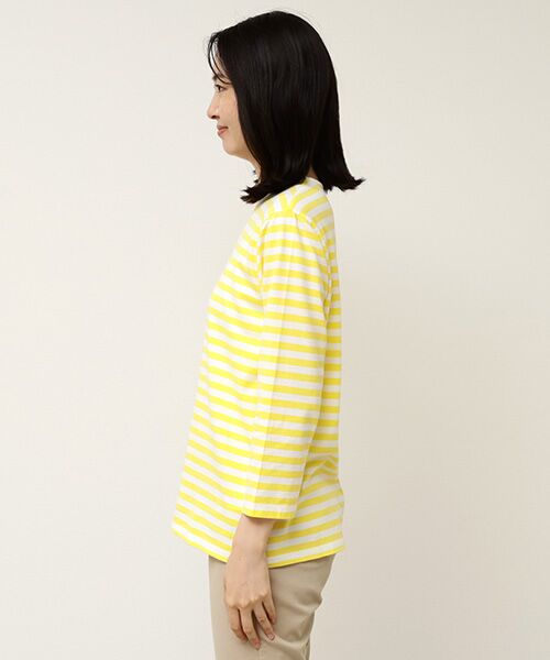 Mademoiselle NON NON / マドモアゼルノンノン Tシャツ | 【定番】ヴィンテージボーダープリント天竺 8分袖Tシャツ | 詳細5