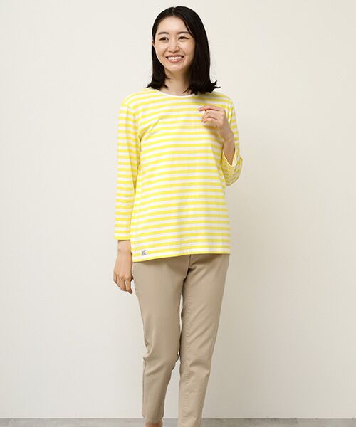 Mademoiselle NON NON / マドモアゼルノンノン Tシャツ | 【定番】ヴィンテージボーダープリント天竺 8分袖Tシャツ | 詳細8