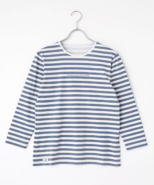 定番】ヴィンテージボーダープリント天竺 8分袖Tシャツ （T