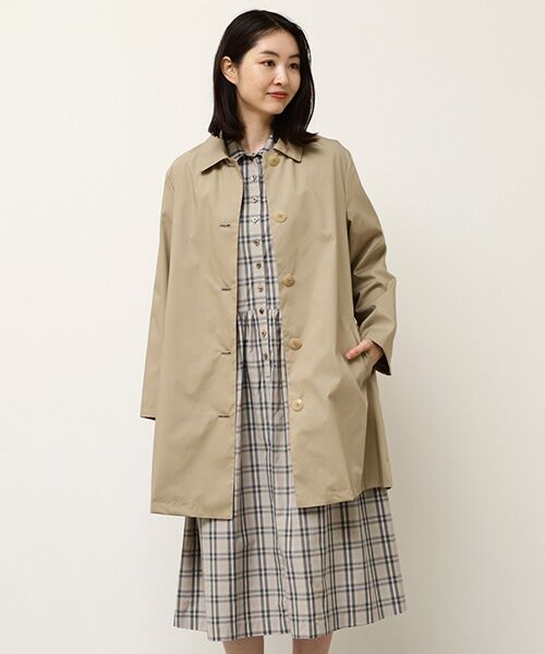 コットンストレッチ撥水コート （ステンカラーコート