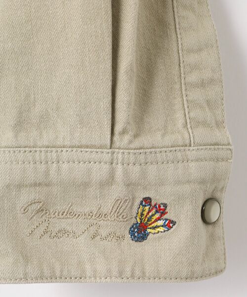 NONNON マドモアゼルノンノン　デニム　シャツ　長袖　刺繍 コットンツイルセルビッチ 飛び柄刺繍入りダンガリーシャツ