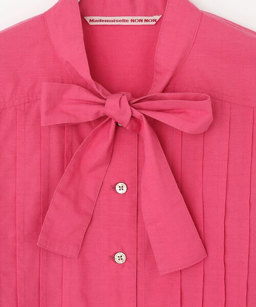 Mademoiselle NON NON / マドモアゼルノンノン シャツ・ブラウス | フェザーブロード液アン＋椿オイル加工 ボータイ長袖ブラウス | 詳細12