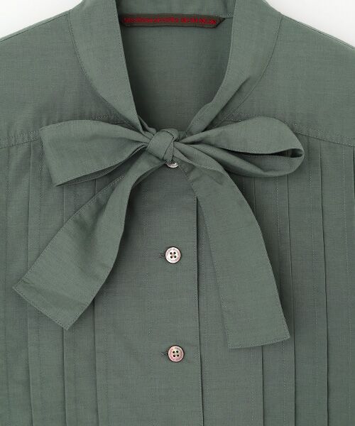 Mademoiselle NON NON / マドモアゼルノンノン シャツ・ブラウス | フェザーブロード液アン＋椿オイル加工 ボータイ長袖ブラウス | 詳細13