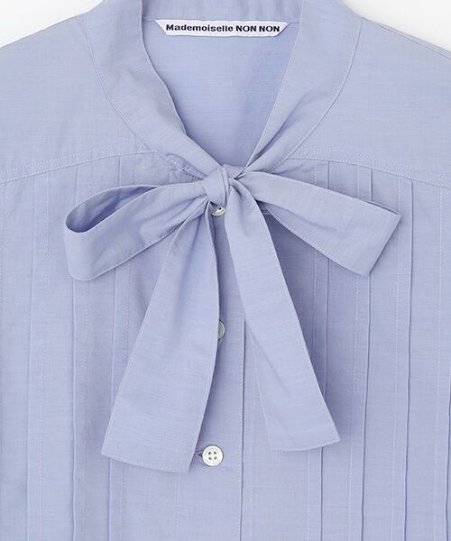 Mademoiselle NON NON / マドモアゼルノンノン シャツ・ブラウス | フェザーブロード液アン＋椿オイル加工 ボータイ長袖ブラウス | 詳細15