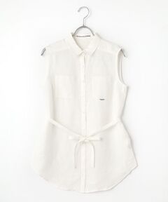 Mademoiselle NON NON / マドモアゼルノンノン シャツ・ブラウス | リネンシャンブレー ノースリーブブラウス