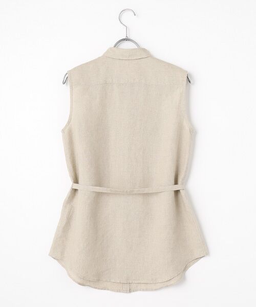 Mademoiselle NON NON / マドモアゼルノンノン シャツ・ブラウス | リネンシャンブレー ノースリーブブラウス | 詳細5