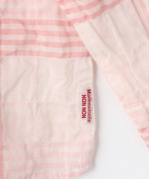 Mademoiselle NON NON / マドモアゼルノンノン シャツ・ブラウス | シャーリング グラデーションチェック柄スタンドフリルブラウス | 詳細1