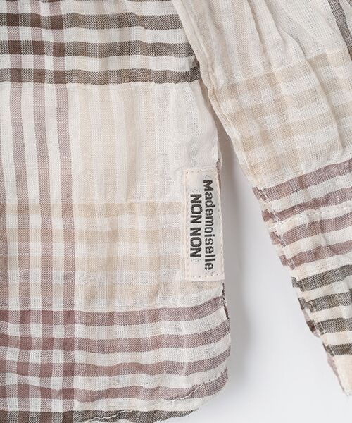 Mademoiselle NON NON / マドモアゼルノンノン シャツ・ブラウス | シャーリング グラデーションチェック柄スタンドフリルブラウス | 詳細2