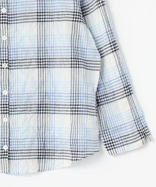 Mademoiselle NON NON / マドモアゼルノンノン シャツ・ブラウス | シャーリング グラデーションチェック柄スタンドフリルブラウス | 詳細6