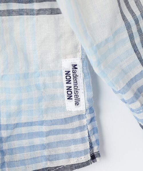Mademoiselle NON NON / マドモアゼルノンノン シャツ・ブラウス | シャーリング グラデーションチェック柄スタンドフリルブラウス | 詳細8