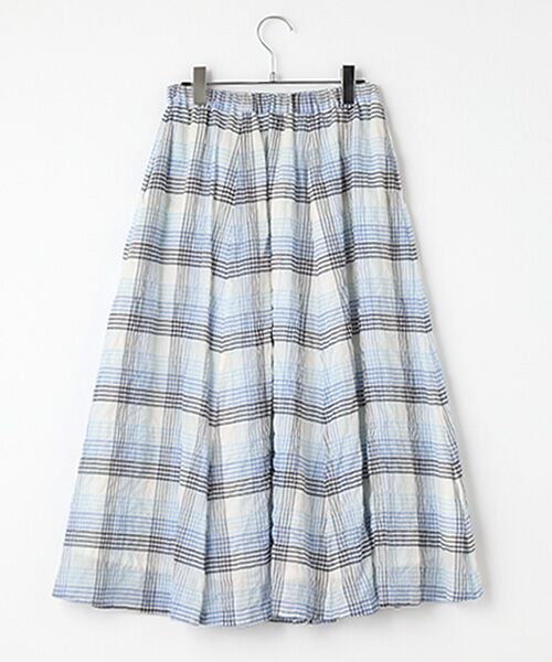 Mademoiselle NON NON / マドモアゼルノンノン ロング・マキシ丈スカート | シャーリング グラデーションチェック柄ギャザースカート | 詳細3