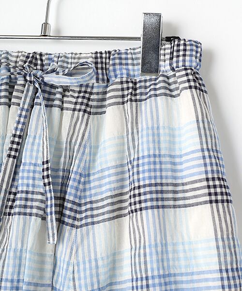 Mademoiselle NON NON / マドモアゼルノンノン ロング・マキシ丈スカート | シャーリング グラデーションチェック柄ギャザースカート | 詳細4