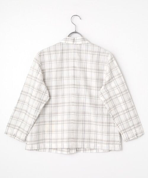 Mademoiselle NON NON / マドモアゼルノンノン シャツ・ブラウス | ストライプ＆チェックワッシャー 下がり衿シャツジャケット | 詳細1