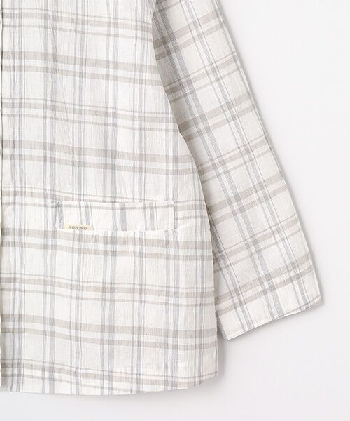 Mademoiselle NON NON / マドモアゼルノンノン シャツ・ブラウス | ストライプ＆チェックワッシャー 下がり衿シャツジャケット | 詳細3