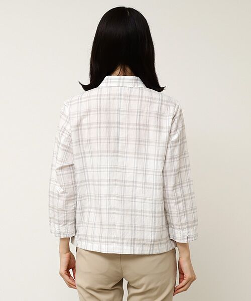 Mademoiselle NON NON / マドモアゼルノンノン シャツ・ブラウス | ストライプ＆チェックワッシャー 下がり衿シャツジャケット | 詳細8