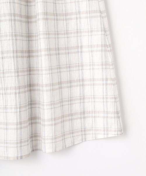 Mademoiselle NON NON / マドモアゼルノンノン ロング・マキシ丈スカート | ストライプ＆チェックワッシャー タック＆ギャザーライトロングスカート | 詳細3