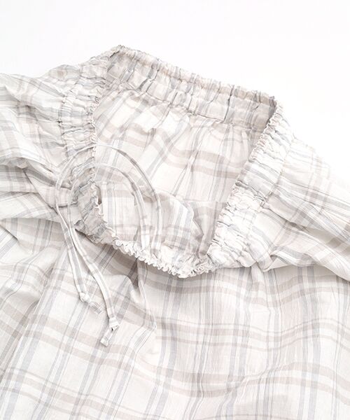 Mademoiselle NON NON / マドモアゼルノンノン ロング・マキシ丈スカート | ストライプ＆チェックワッシャー タック＆ギャザーライトロングスカート | 詳細4