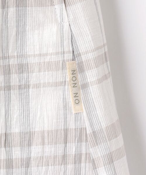 Mademoiselle NON NON / マドモアゼルノンノン ロング・マキシ丈スカート | ストライプ＆チェックワッシャー タック＆ギャザーライトロングスカート | 詳細5