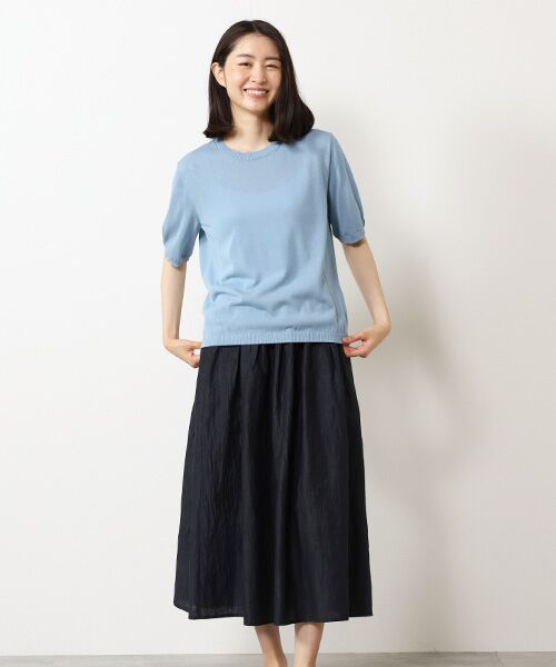 Mademoiselle NON NON / マドモアゼルノンノン ロング・マキシ丈スカート | ストライプ＆チェックワッシャー タック＆ギャザーライトロングスカート | 詳細17