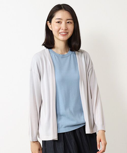 Mademoiselle NON NON / マドモアゼルノンノン カーディガン・ボレロ | コンパクト天竺 ノーカラーカーディガン | 詳細2