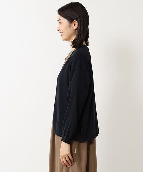 Mademoiselle NON NON / マドモアゼルノンノン カーディガン・ボレロ | コンパクト天竺 ノーカラーカーディガン | 詳細13