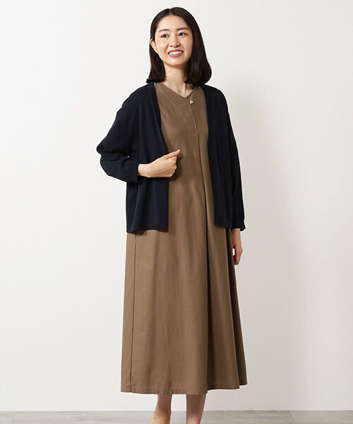 Mademoiselle NON NON / マドモアゼルノンノン カーディガン・ボレロ | コンパクト天竺 ノーカラーカーディガン | 詳細16