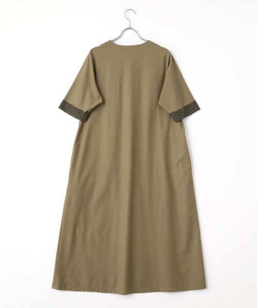 Mademoiselle NON NON / マドモアゼルノンノン ロング・マキシ丈ワンピース | 綿麻ハイゲージ レーシースリーブワンピース | 詳細1