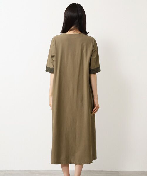 Mademoiselle NON NON / マドモアゼルノンノン ロング・マキシ丈ワンピース | 綿麻ハイゲージ レーシースリーブワンピース | 詳細11