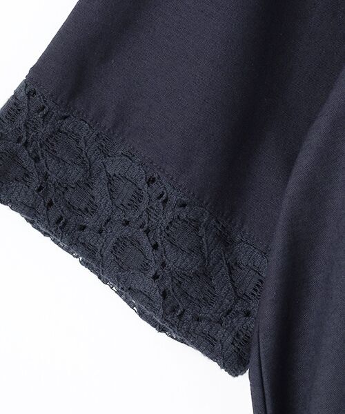 Mademoiselle NON NON / マドモアゼルノンノン ロング・マキシ丈ワンピース | 綿麻ハイゲージ レーシースリーブワンピース | 詳細12