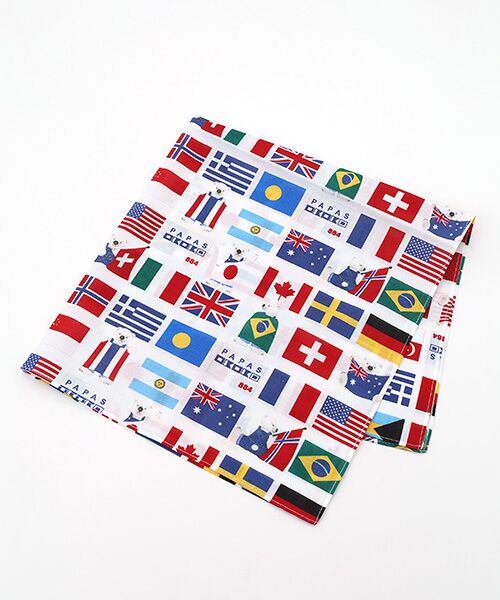 Mademoiselle NON NON / マドモアゼルノンノン ハンカチ | ハンカチ【NATIONAL FLAG BEAR】（シロ）