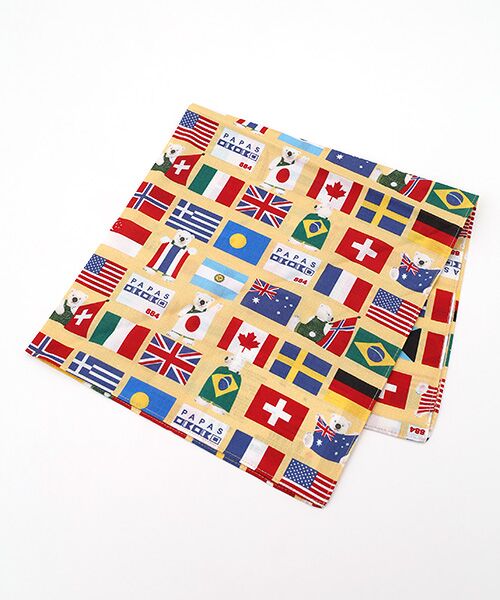 Mademoiselle NON NON / マドモアゼルノンノン ハンカチ | ハンカチ【NATIONAL FLAG BEAR】（サフランイエロー）