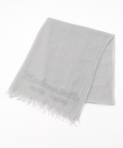 Mademoiselle NON NON / マドモアゼルノンノン マフラー・ショール・スヌード・ストール | オーガニックアルティメイトピマボタニカルダイストール（マロウＢＫライトグレー）