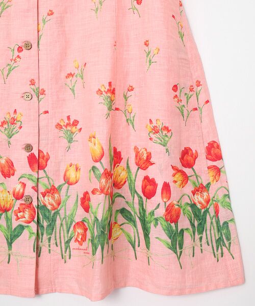 Mademoiselle NON NON / マドモアゼルノンノン シャツ・ブラウス | リネンプリント【TULIP BORDER】チュニックブラウス | 詳細3