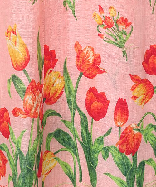 Mademoiselle NON NON / マドモアゼルノンノン シャツ・ブラウス | リネンプリント【TULIP BORDER】チュニックブラウス | 詳細5