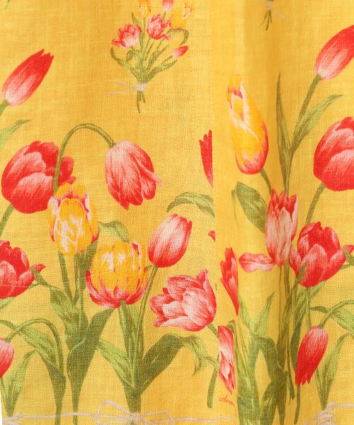 Mademoiselle NON NON / マドモアゼルノンノン シャツ・ブラウス | リネンプリント【TULIP BORDER】チュニックブラウス | 詳細7