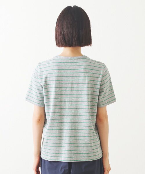 Mademoiselle NON NON / マドモアゼルノンノン カーディガン・ボレロ | ボーダー半袖カーディガン | 詳細4