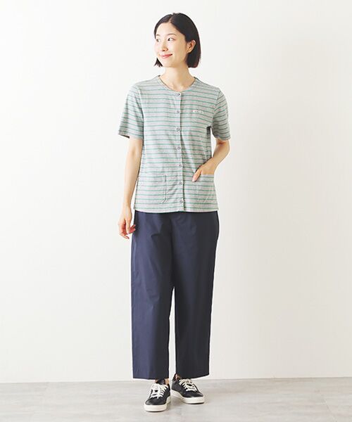 Mademoiselle NON NON / マドモアゼルノンノン カーディガン・ボレロ | ボーダー半袖カーディガン | 詳細6