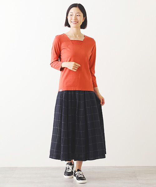 Mademoiselle NON NON / マドモアゼルノンノン カットソー | スーピマ甘撚天竺 スクエアネックカットソー | 詳細7