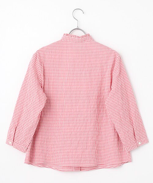 Mademoiselle NON NON / マドモアゼルノンノン シャツ・ブラウス | シャーリング スタンドフリルチェックブラウス | 詳細7