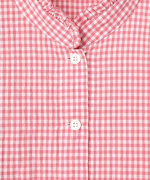 Mademoiselle NON NON / マドモアゼルノンノン シャツ・ブラウス | シャーリング スタンドフリルチェックブラウス | 詳細10