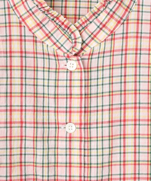 Mademoiselle NON NON / マドモアゼルノンノン シャツ・ブラウス | シャーリング スタンドフリルチェックブラウス | 詳細12