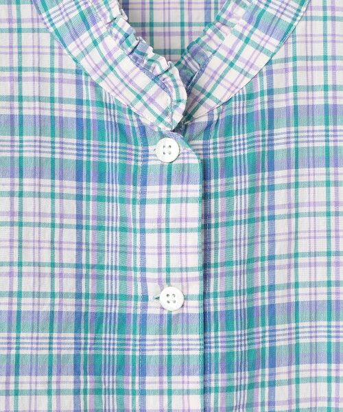 Mademoiselle NON NON / マドモアゼルノンノン シャツ・ブラウス | シャーリング スタンドフリルチェックブラウス | 詳細13