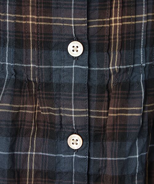 Mademoiselle NON NON / マドモアゼルノンノン シャツ・ブラウス | シャーリングチェック スタンドフリル半袖ブラウス | 詳細6