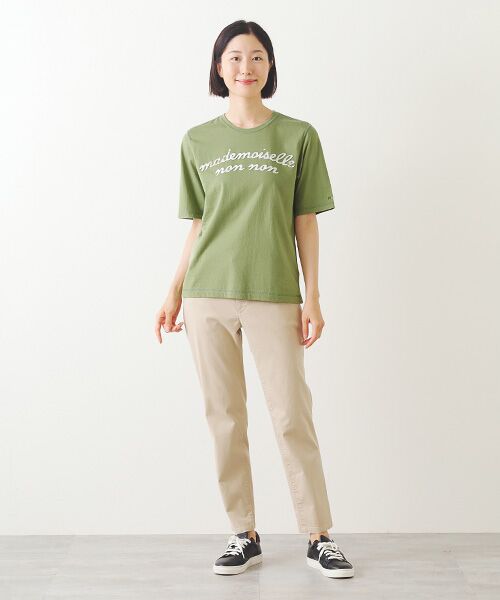 Mademoiselle NON NON / マドモアゼルノンノン Tシャツ | エアーコットン天竺 ロゴアップリケTシャツ | 詳細12