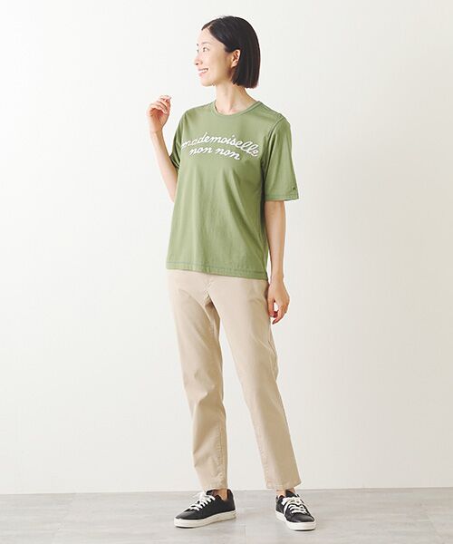 Mademoiselle NON NON / マドモアゼルノンノン Tシャツ | エアーコットン天竺 ロゴアップリケTシャツ | 詳細13