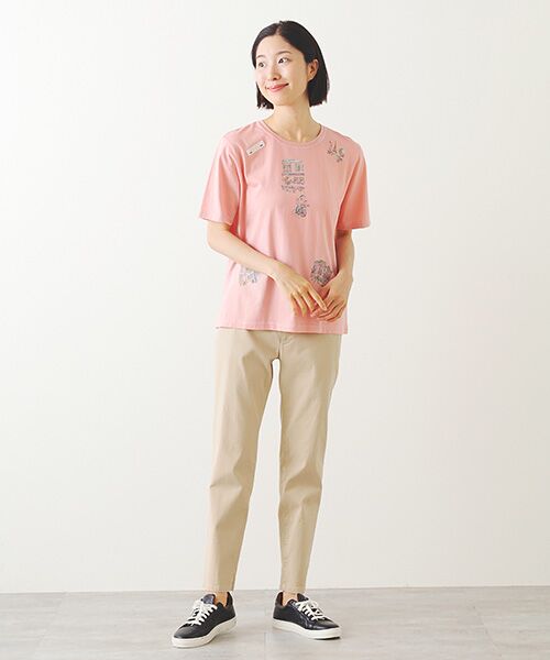 エアーコットン天竺 くま&パリの街並みプリントTシャツ （T