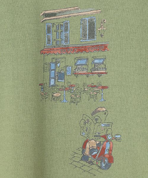 Mademoiselle NON NON / マドモアゼルノンノン Tシャツ | エアーコットン天竺 くま&パリの街並みプリントTシャツ | 詳細13