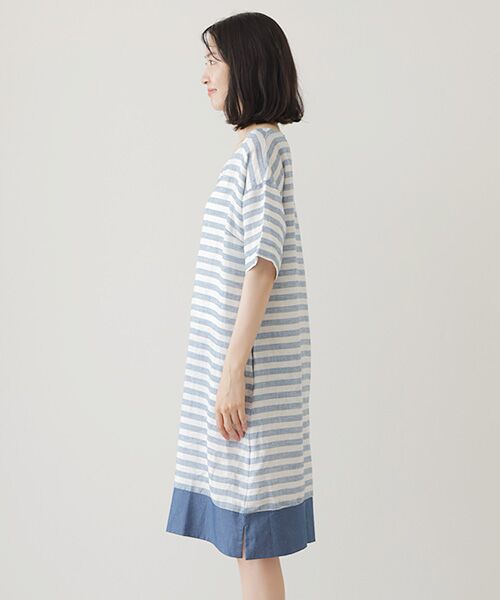 Mademoiselle NON NON / マドモアゼルノンノン ミニ丈・ひざ丈ワンピース | ＜DANI＞ダニ ボーダーワンピース | 詳細10