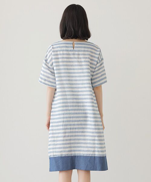 Mademoiselle NON NON / マドモアゼルノンノン ミニ丈・ひざ丈ワンピース | ＜DANI＞ダニ ボーダーワンピース | 詳細11