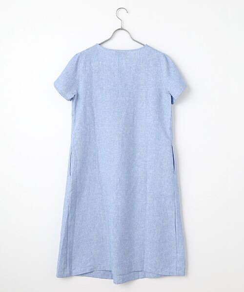 Mademoiselle NON NON / マドモアゼルノンノン ミニ丈・ひざ丈ワンピース | ＜DANI＞ダニ  センターボックスタックリネンワンピース | 詳細1
